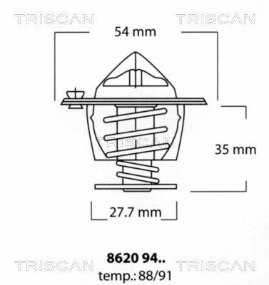 8620 9491 TRISCAN Термостат, охлаждающая жидкость (фото 1)