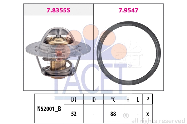 7.8355 FACET Термостат, охлаждающая жидкость (фото 1)
