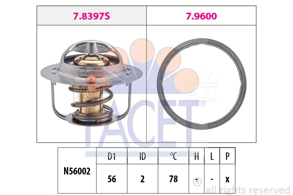 7.8397 FACET Термостат, охлаждающая жидкость (фото 1)