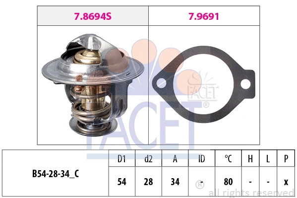 7.8694 FACET Термостат, охлаждающая жидкость (фото 1)