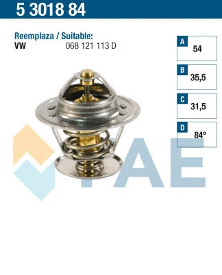 5301884 FAE Термостат, охлаждающая жидкость (фото 1)