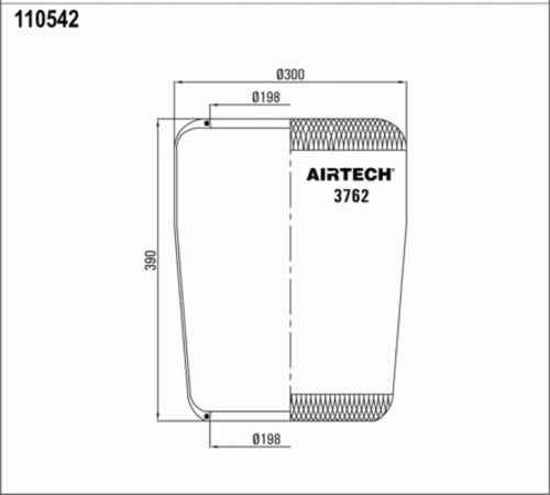 3762 AIRTECH Пневмоподушка кон. 385-294-198.5/198.5 bpw,daf,man (фото 2)