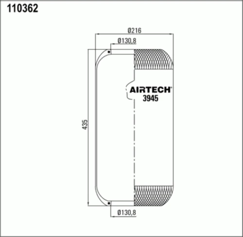 3945 AIRTECH Пневмоподушка цил. 435-216-130.8/130.8 iveco (фото 2)