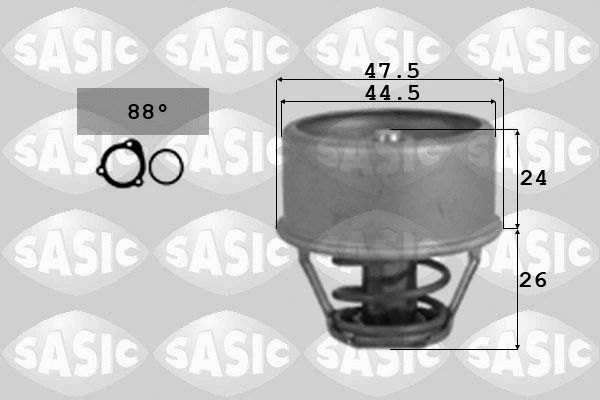9000038 SASIC Термостат, охлаждающая жидкость (фото 1)