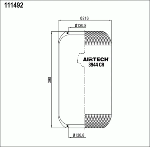 3944CR AIRTECH Пневмоподушка 1s270-23 цил 388-210-130.8/130.8 omn iveco turbostar eurostar/tech (фото 2)