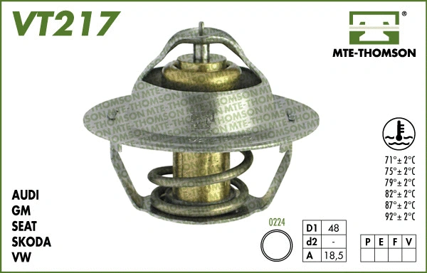 VT217.82 MTE-THOMSON Термостат, охлаждающая жидкость (фото 1)