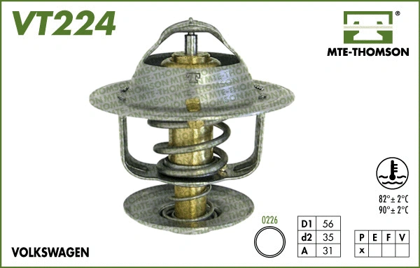VT224.82 MTE-THOMSON Термостат, охлаждающая жидкость (фото 1)