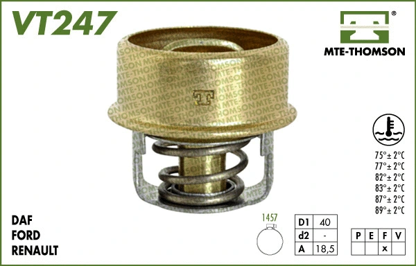 VT247.82 MTE-THOMSON Термостат, охлаждающая жидкость (фото 1)