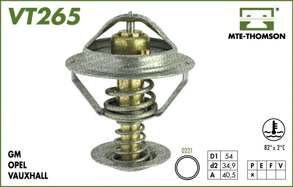 VT265.82 MTE-THOMSON Термостат, охлаждающая жидкость (фото 1)