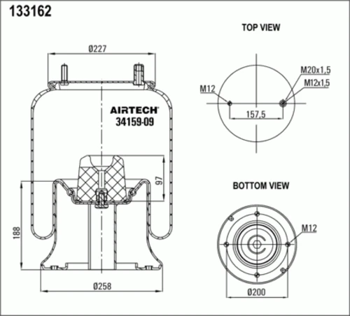 34159-09K AIRTECH Пневмоподушка со стаканом frue (фото 1)