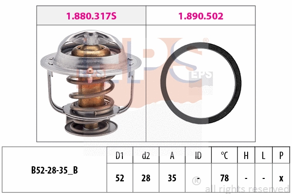 1.880.317 EPS Термостат, охлаждающая жидкость (фото 1)