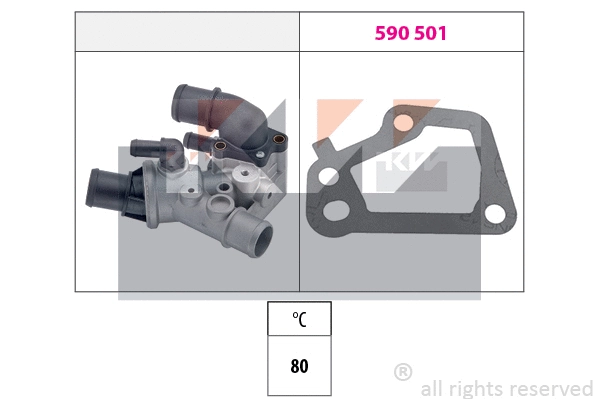 580 097 KW Термостат, охлаждающая жидкость (фото 1)