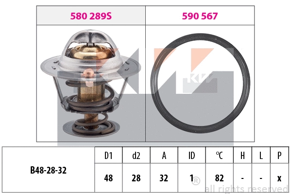 580 289 KW Термостат, охлаждающая жидкость (фото 1)