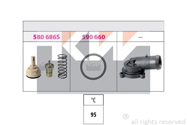 580 686K KW Термостат, охлаждающая жидкость (фото 1)