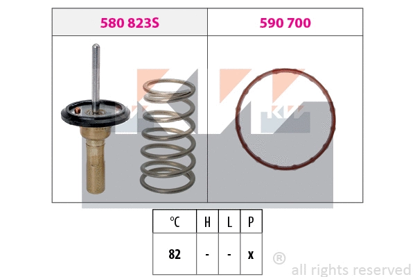 580 823 KW Термостат, охлаждающая жидкость (фото 1)