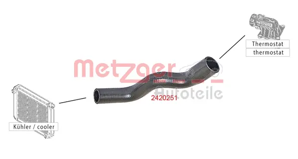 2420251 METZGER Шланг радиатора (фото 2)