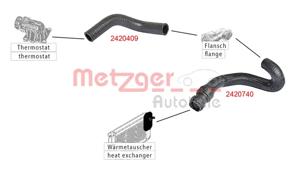 2420409 METZGER Шланг радиатора (фото 1)
