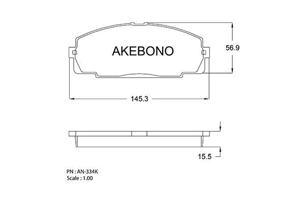AN-334K AKEBONO Тормозные колодки (фото 1)