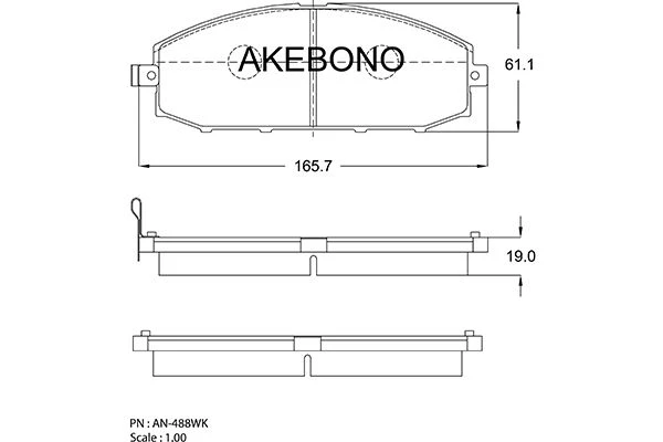 AN-488WK AKEBONO Тормозные колодки (фото 3)