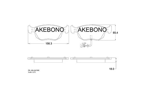 AN-4267WK AKEBONO Комплект тормозных колодок (фото 1)