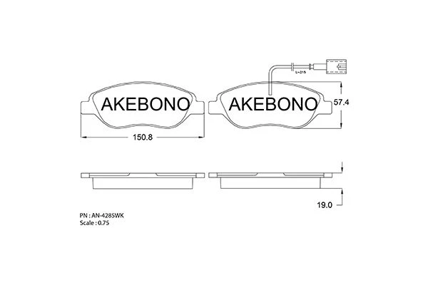 AN-4285WK AKEBONO Тормозные колодки (фото 1)