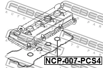 NCP-007-PCS4 FEBEST Прокладка, крышка головки цилиндра (фото 2)