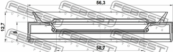 95PES-40560813C FEBEST Уплотняющее кольцо вала, автоматическая коробка передач (фото 2)