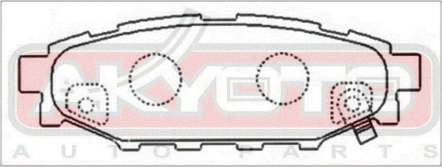 AKD-7501 AKYOTO Колодки тормозные дисковые задние (10130210/190417/0013144/5, китай) (фото 3)