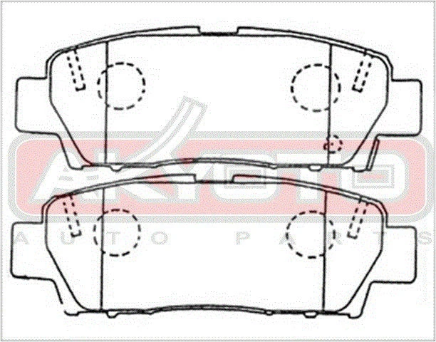 AKD-1171 AKYOTO Колодки тормозные дисковые задние (10013160/060619/0191170/5, китай) (фото 2)