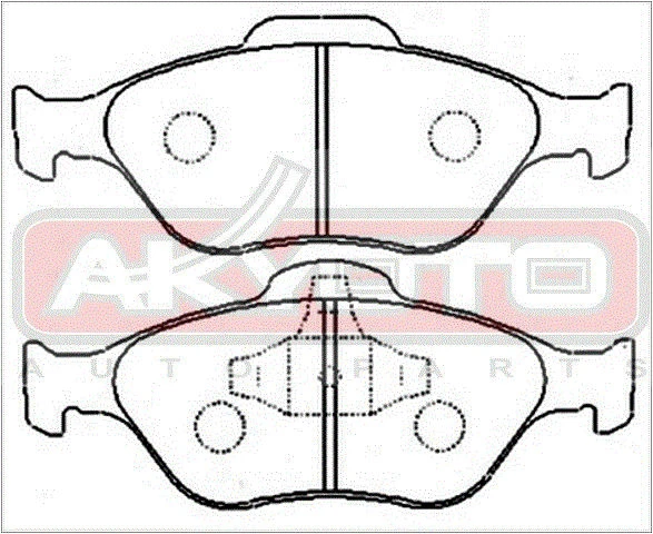 AKD-1247 AKYOTO Колодки тормозные дисковые передние (10130192/130715/0006726/4, китай) (фото 2)