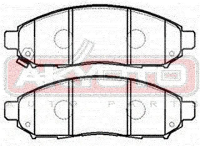 AKD-EB326 AKYOTO Колодки тормозные дисковые передние (10130210/050317/0006943/4, китай) (фото 2)