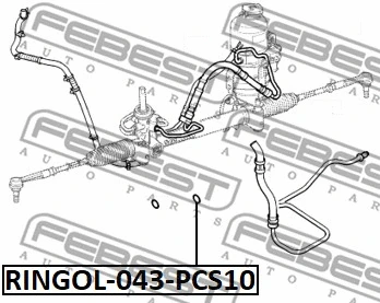 RINGOL-043-PCS10 FEBEST Уплотнительное кольцо вала, насос гидроусилителя (фото 2)