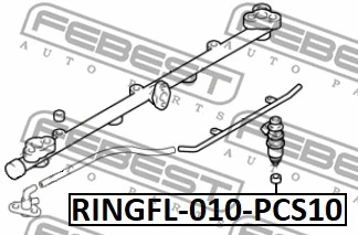 RINGFL-010-PCS10 FEBEST Уплотнительное кольцо, клапанная форсунка (фото 2)