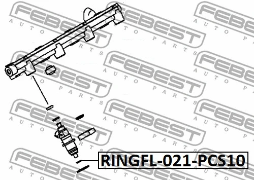 RINGFL-021-PCS10 FEBEST Уплотнительное кольцо, клапанная форсунка (фото 2)