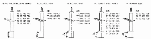 .3847 AL-KO Амортизатор передний масляный без abs 52mm renault clio 90-98 (фото 1)