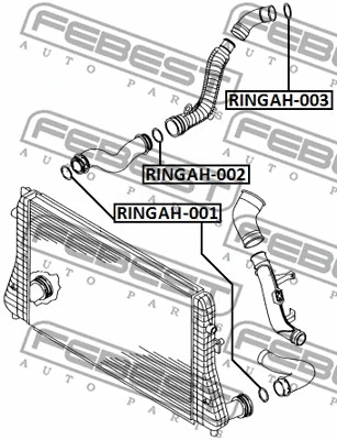RINGAH-001 FEBEST Уплотнительное кольцо, трубка нагнетаемого воздуха (фото 2)