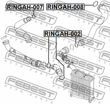 RINGAH-007 FEBEST Уплотнительное кольцо, трубка нагнетаемого воздуха (фото 2)