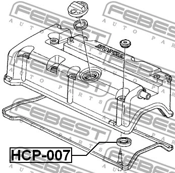 HCP-007 FEBEST Уплотнительное кольцо, шахта свечи (фото 2)