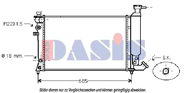 060460N AKS DASIS Радиатор охлаждения двигателя (фото 1)
