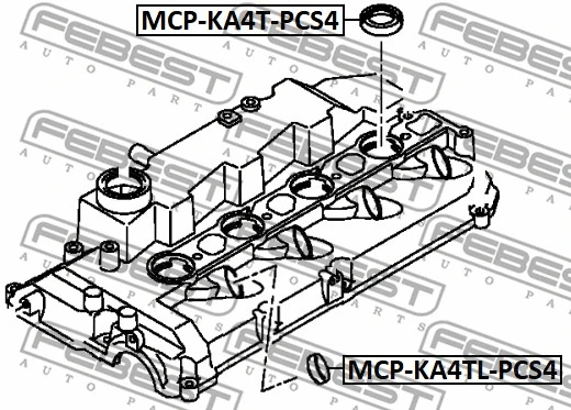 MCP-KA4TL-PCS4 FEBEST Уплотнительное кольцо, шахта форсунки (фото 1)