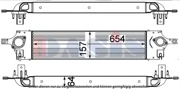 077012N AKS DASIS Интеркулер (радиатор интеркулера) (фото 1)