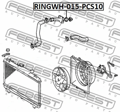 RINGWH-015-PCS10 FEBEST Прокладка, фланец охлаждающей жидкости (фото 2)