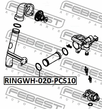 RINGWH-020-PCS10 FEBEST Прокладка, фланец охлаждающей жидкости (фото 2)