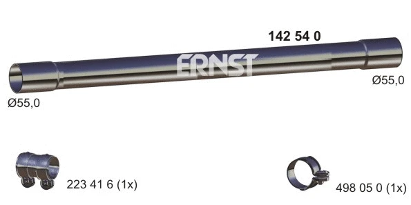 142540 ERNST Труба выхлопного газа (фото 1)