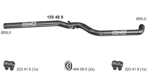 155489 ERNST Труба выхлопного газа (фото 1)