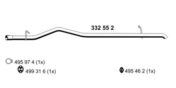 332552 ERNST Труба выхлопного газа (фото 1)