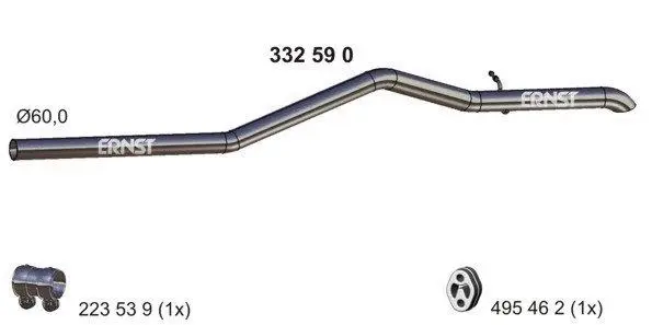 332590 ERNST Труба выхлопного газа (фото 1)