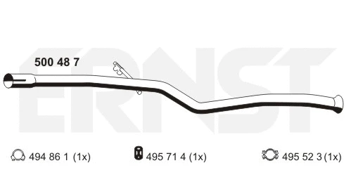 500487 ERNST Труба выхлопного газа (фото 1)