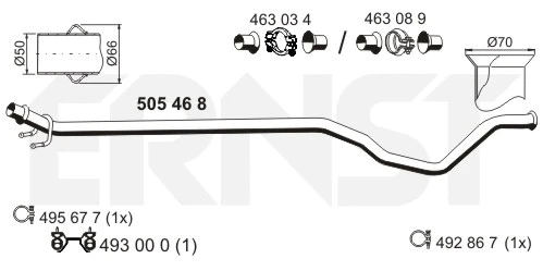 505468 ERNST Труба выхлопного газа (фото 1)