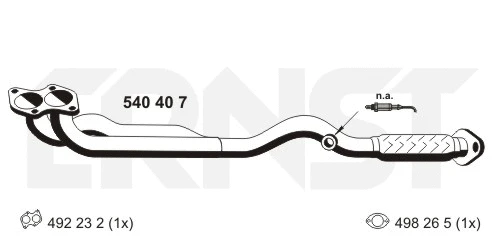 540407 ERNST Труба выхлопного газа (фото 1)